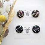 【sale】‪送料無料*ツイードカボションのシンプルピアス/イヤリング