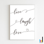 Live Laugh Love アート プリント ポスター [ A2 ] シンプル モノクロ 文字 モノトーン 白黒 北欧 雑貨 デザイナーズ インテリア タイポグラフィー