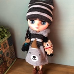 ミディブライス★黒 くまワンピセット★くま太郎