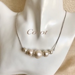 結婚式　入学式》コットンパールのシルバーのネックレス