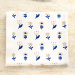 nordic flower（beige×navy） オリジナルテキスタイル＊オックス