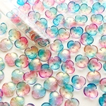 15個　チェコガラスビーズ  パンジーフラワー ビーズ ペタル 花びら 花弁 クリアオーロラピンクミンド 