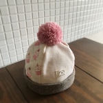 ベビー キッズ S ＊ポンポン付き ニット帽 子供用＊カップケーキ柄キルト＊帽子 Sサイズ