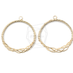 PDT-2190-G【2個入り】ワイヤーツイストリングペンダント,Wire Twist Ring Pendant