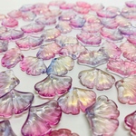 10個　チェコガラスビーズ  イチョウの葉 ビーズ ペタル 花びら 花弁 クリアオーロラ