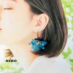 紫陽花＆かすみ草（ブルー系）の選べるイヤリング＆ピアス＆マグネットピアス