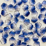 15個チェコガラスビーズ  梅フラワー ビーズ ペタル 花びら 花弁 ブルー