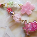 ◇2765 🌸桜とピンクホヌ　蓄光とんぼのストラップ・バックチャーム🐢🌸 