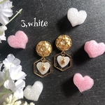 【no,353】Happy Valentine white Earrings