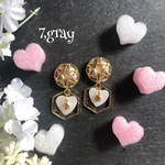 【no,357】Happy Valentine gray Earrings