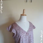 sale!!花柄フリル袖チュニック　ボタニカルリバティ風