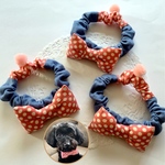 犬猫用🎀 シュシュチョーカー(ドットリボン) 小型犬S&M