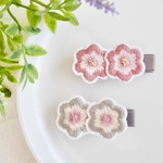 お花刺繍のヘアクリップ (ベビー・キッズ)