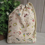 巾着袋(24cm×18cm)＊給食袋＊入園入学/通園通学【188-A】