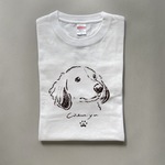 「ダックスフンド」手描きデザインTシャツ　カラー/ホワイトMサイズのみ