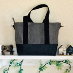 ファスナートートS☆ヒッコリー★ Black●送料無料