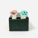 maruimikan様専用　小さいキノコセット　濃桃と青緑