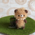 送料無料＊kumahari＊あみぐるみ もしゃもしゃ にっこりクマさん 約6.5cm