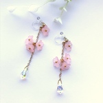 春の訪れ＊桜とスワロフスキー ノンホールピアス 