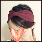 おとなサイズ＊リボンヘアバンド（バーガンディー）