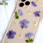 バコパとアリッサムのiPhoneケース/押し花ケース〈iPhone11.iPhone11Pro.iPhoneXR.iPhoneXS/X.iPhone8/7.iPhone6s/6対応〉