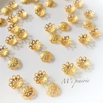 100個 ビーズキャップ 菊座 ゴールド  再販売 再入荷 定番 素材 アクセント アクセサリー ハンドメイド 手芸 