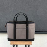 YOKONAGA TOTE zip  /スモーキーグレー×クロ