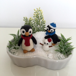 ★ やんちゃなペンギン君 雪遊び 樹脂粘土 インテリア雑貨★
