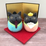 仲良し黒猫のひなまつり