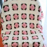 【再販】立体　お花モチーフのブランケット