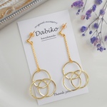 トリプルリング×キラキラステックの揺れる大人上品ピアス/イヤリング♡春・揺れる ゆらゆら 1セット限定！