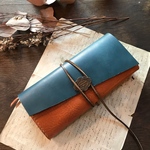 【y様オーダー品】栃木レザーバイカラー長財布NavyBlue&Camel