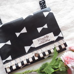 ★再販×36★ラミネート★移動ポケット☆リボン★ブラック（77）