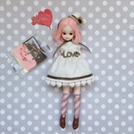 リカちゃん　22センチドール  2020バレンタインワンピース