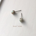 インプレッションストーン 天然石一粒ピアス/サージカルステンレス