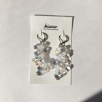 bubble  オーロラ　クリアビーズピアス