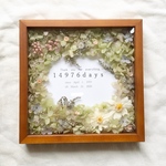 両親贈呈品❁ウェルカムボード ボックスアレンジ《lime purple　× zinnia》