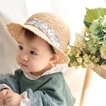 洗える 花びらブリム麦わら帽子