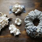 allongeさま  order made  4点    【 ピアス ＊ イヤーフック ＊ バレッタ ＊ シュシュ 】