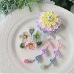 ゆめかわいい♥プリンセスの髪飾り＊つまみ細工＊七五三・浴衣・卒業式・成人式