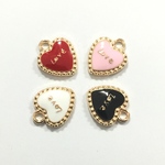2個 LOVE ロゴ ハート モチーフ ピアス イヤリング ネックレス ペンダント アクセサリー パーツ