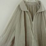 秋の重ね着服。ショールカラーのラグランチュニック。リネン。【М】