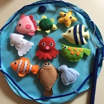 お魚釣り　マット巾着袋付き
