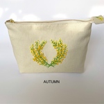 刺繍ポーチ〜ミモザ