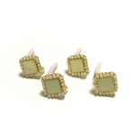 「#4289」パール スクエア  カン付き ピアス 金具 ✴︎ 2個セット