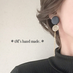 ブラックウッド＊ゴールド＊ロングチェーン＊イヤリング/ピアス