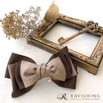 ribbonribbon♡バレッタ♡ベージュ×ブラウン