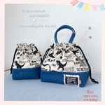 お弁当袋&コップ袋《2点セット》★monotone dinosaur🦖