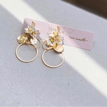 *coco vanilla* 白銀flower ×  circle ピアス(イヤリング)*gold 卒園式 卒業式