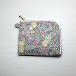 L字ファスナー財布《お花畑のうさぎ🐰ブルー》
